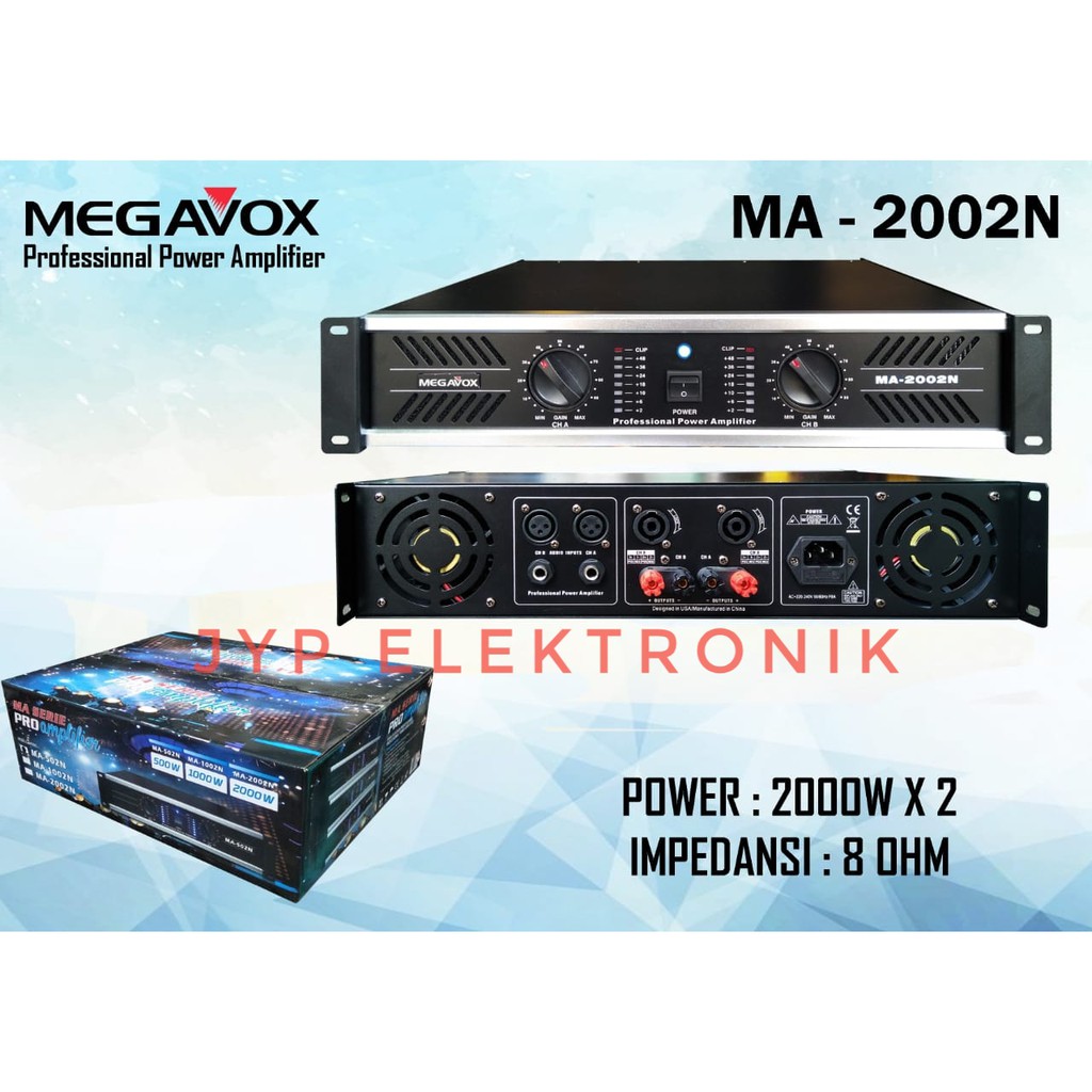 POWER AMPLIFIER MEGAVOX MA 2002 BARU AMPLI MEGAVOX MA 2002N MA2002N ORI