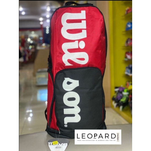 Tas Ransel Tenis Wilson Panjang / Tas Tenis / Tas Raket Wilson Black/Red
