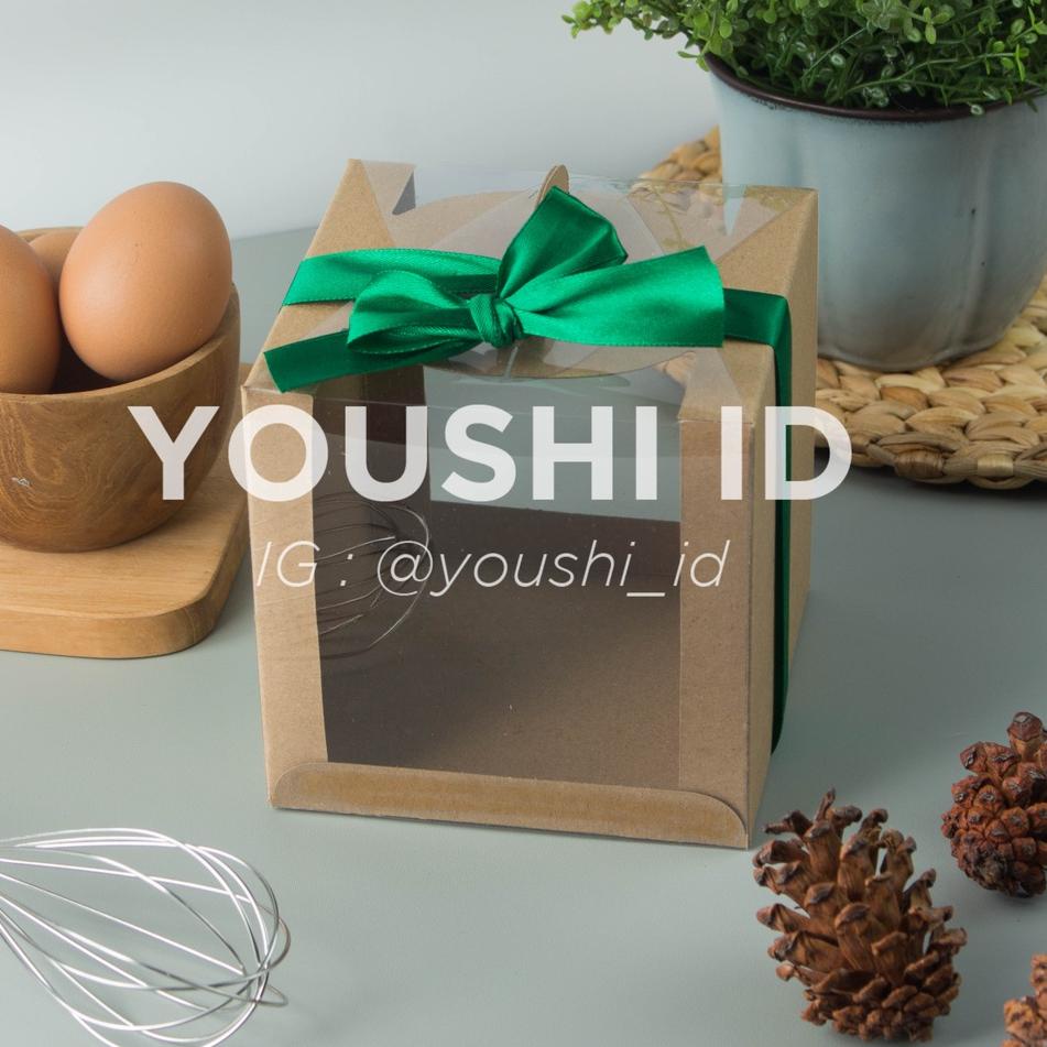 

[KODE ASGNM] (5pcs)Dus Kue/Kotak Kue/Carry Box/Giftbox Kue/Dus Chiffon Mini Mika Transparan 12x12x12cm