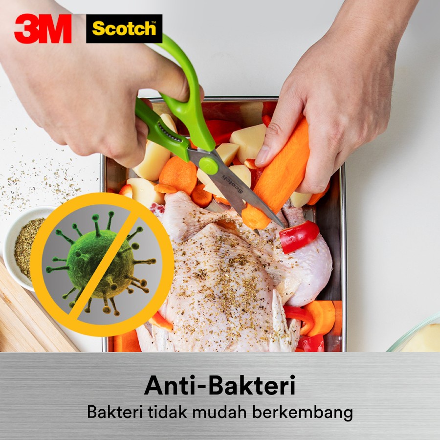 Scotch 3M Gunting Dapur Premium KS-AB Hijau 8 Inch