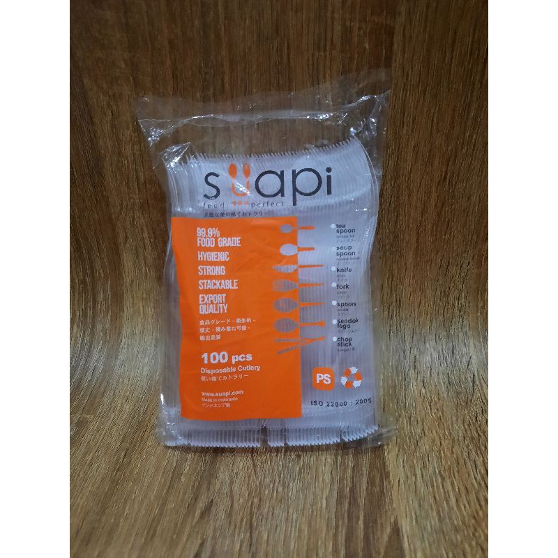 Jual Garpu Suapi Transparan isi 100 pcs Indonesia|Shopee Indonesia