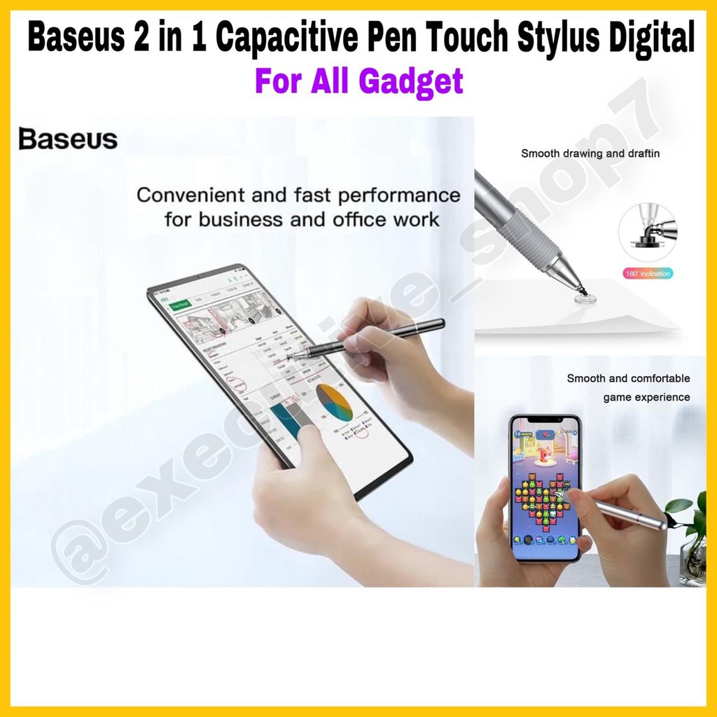 Baseus 2 in 1 Capacitive Pen Touch Stylus Digital for all gadget