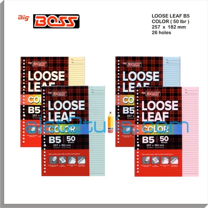 

Order Langsung Loose Leaf Color B5 ( 50 Sheets ) Warna Big Boss terbaik