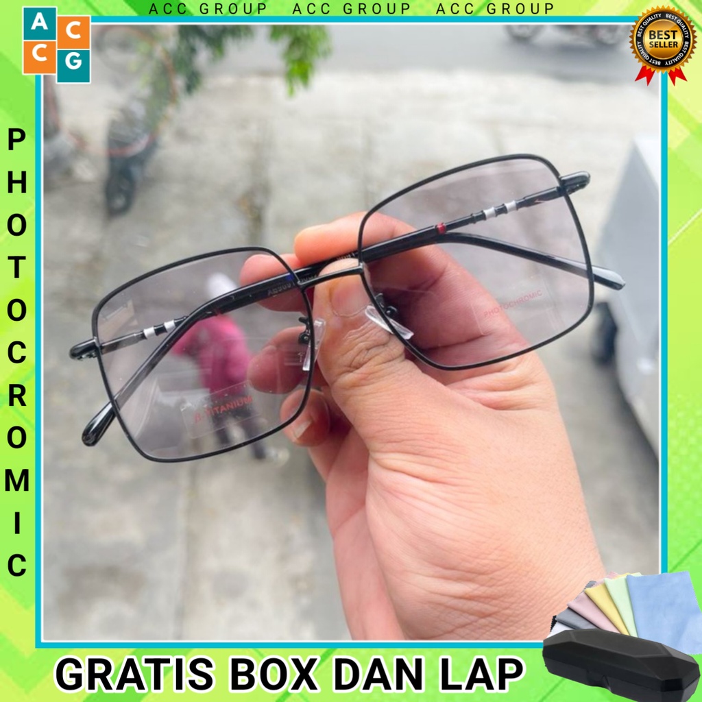 NEW FREE BOX DAN LAP PHOTOCROMIC KACAMATA FREM KOTAK WANITA DAN PRIA MILENIAL