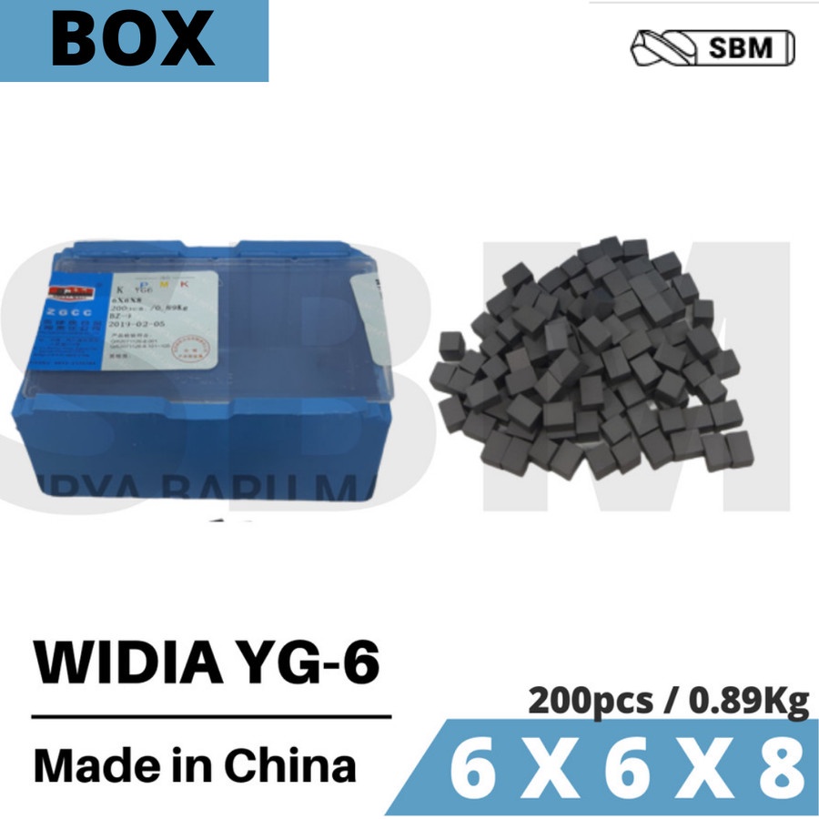 MATA PAHAT WIDIA CEMENTED CARBIDE TIP YG-6 6X6X8 BOX