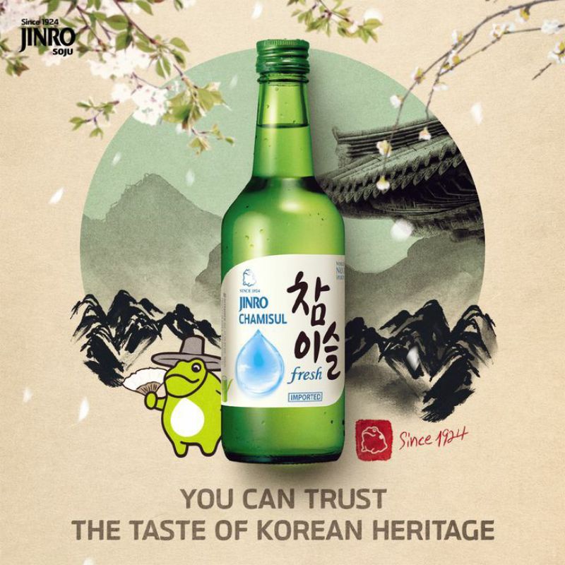 Soju Jinro Original 360ml botol Chamisul Jinro Chamisul original Soju import 360ml Soju Korea jinro chamisul