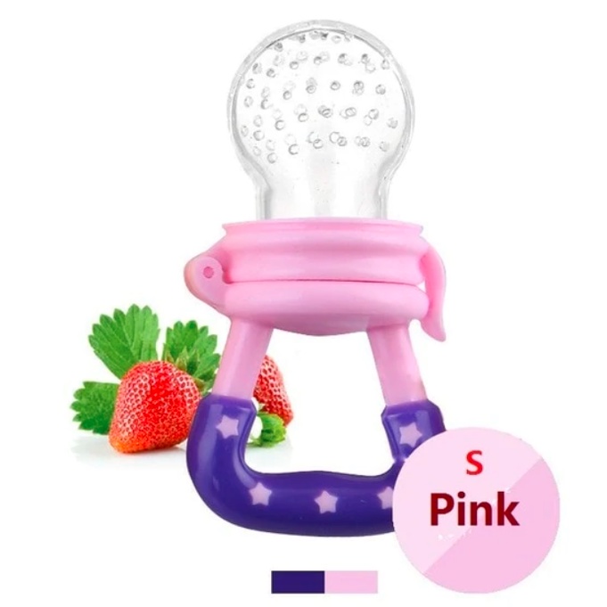 Dot Empeng Buah untuk Bayi Balita / baby Fruit Feeder Silicone Food Grade  L3,21-24 -AHM100-Pink