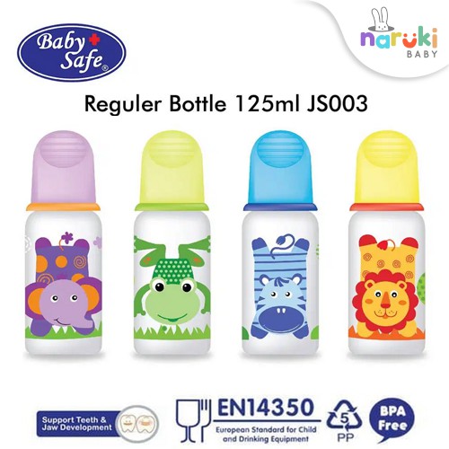 Baby Safe Botol Susu Karakter Babysafe Feeding Bottle 125 ml JS003