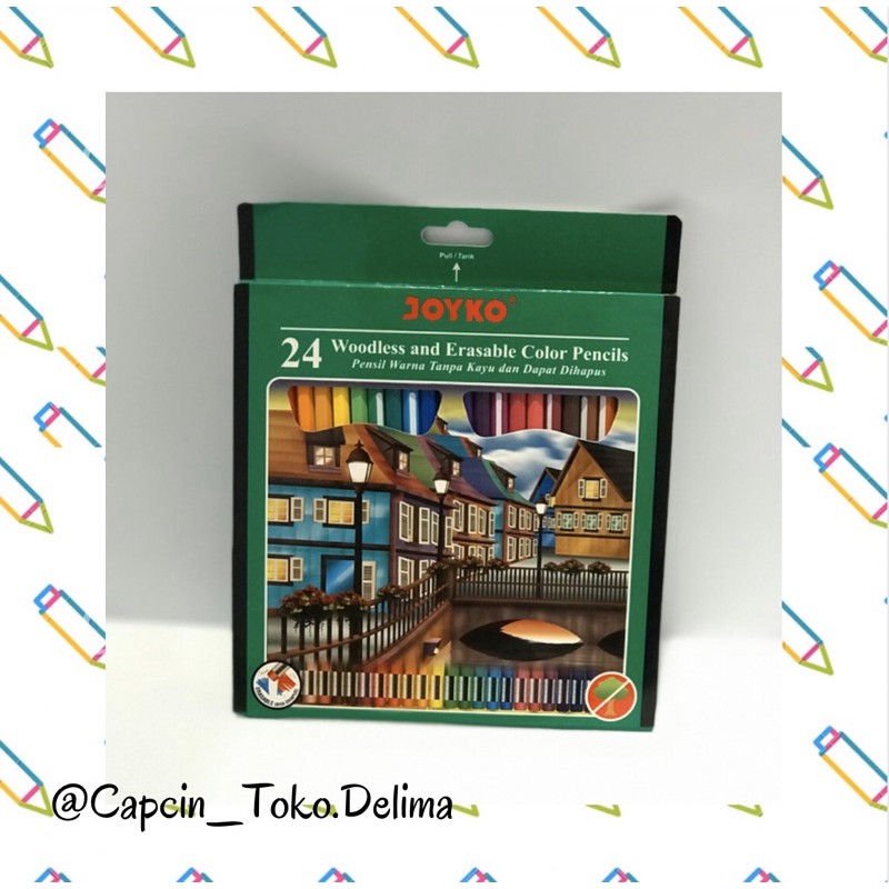 

Joyko Woodless and Erasable Color Pencils isi 24