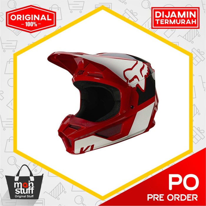Fox Racing powersports-Helmets YTH V1 REVN Helmet - Ori & Termurah