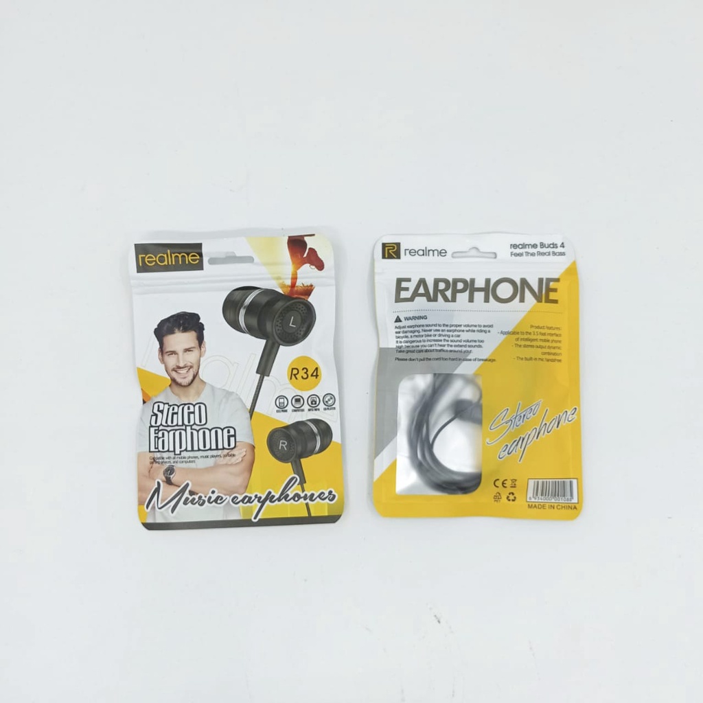 Realme SK-R34 Headset Earphone Stereo SuperBass Grosir Murah