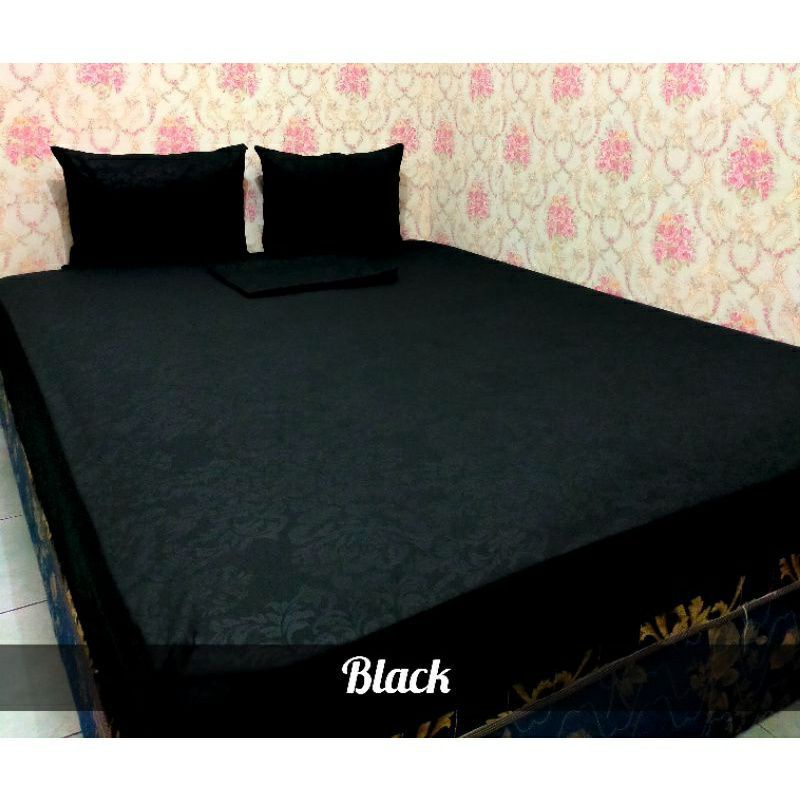 sprei homemade berkualitas motif embos polos hitam