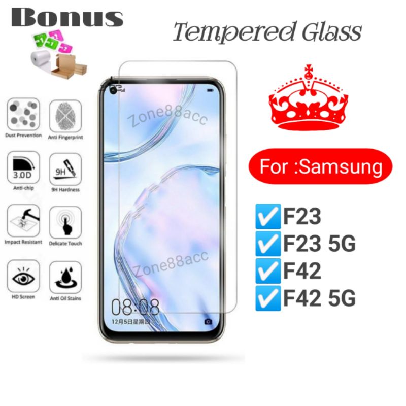 Antigores Tempered glass screen guard protector Samsung F23 F42 5G TG Bening Antiblue Spy Blue light Full Garskin Lensa Lens Pelindung Layar Kamera ceramic kaca