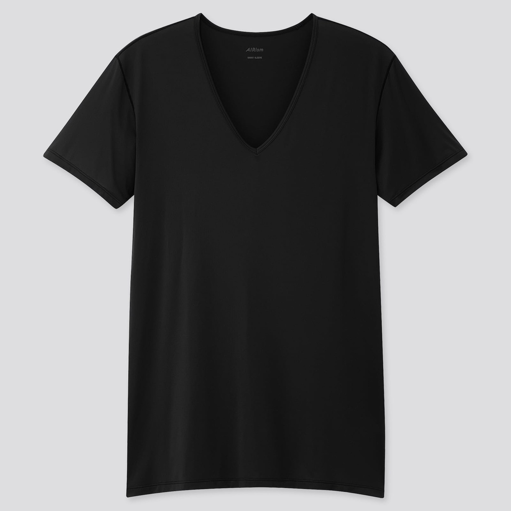 UNIQLO MEN AIRism T-Shirt V Neck Lengan Pendek / KAOS UNIQLO AIRSM PRIA / UNIQLO ORIGINAL