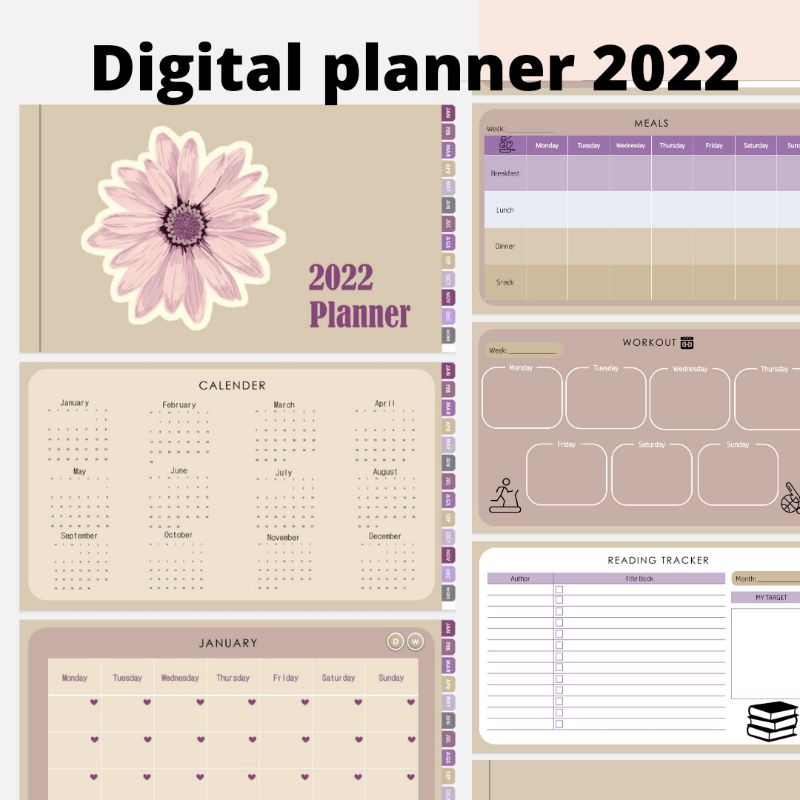 

Digital planner 2022/Digital product/Digital journal planner