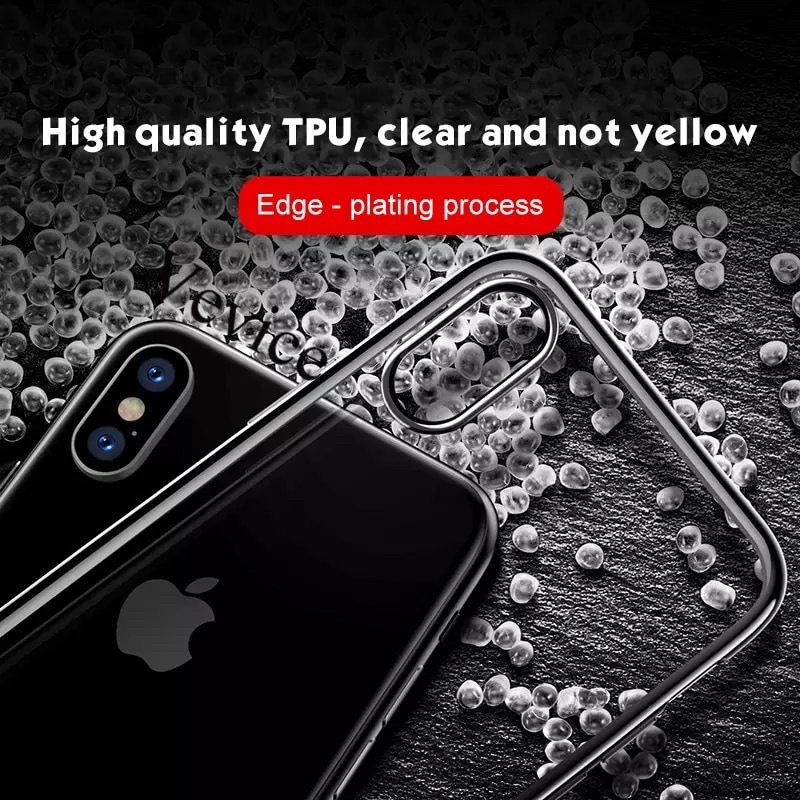 Softcase iPhone SE 2020 6 6G 6S 6+ 6S+ 7 7G 8 7+ 8+ X XR XS MAX PLUS  TPU Case Camera protection Square List Chrome Frame Plating Transparan Elegant protek kamera elegan