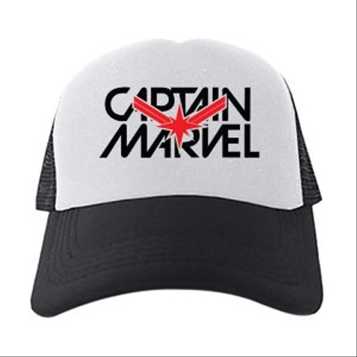 TOPI CAPTAIN MARVEL LIGHT MERAH TOPI JARING TRUCKER SUPERHERO HS-542