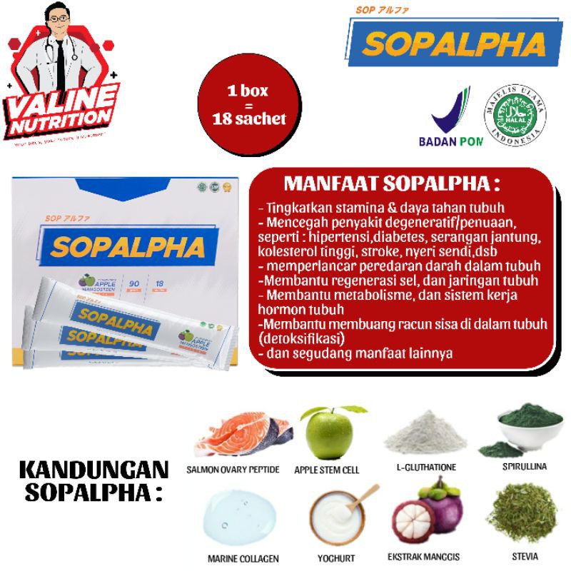 SOPALPHA  minuman kesehatan stem cell salmon ovary peptide collagen kolagen BPOM HALAL