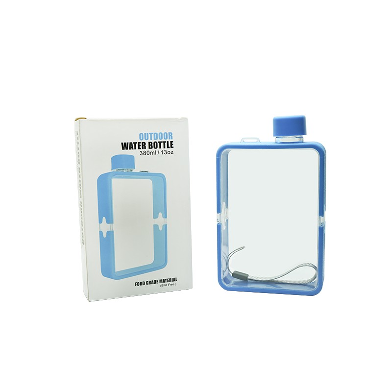 Indoshare Botol Minum Unik Kotak 380ml-Biru Muda