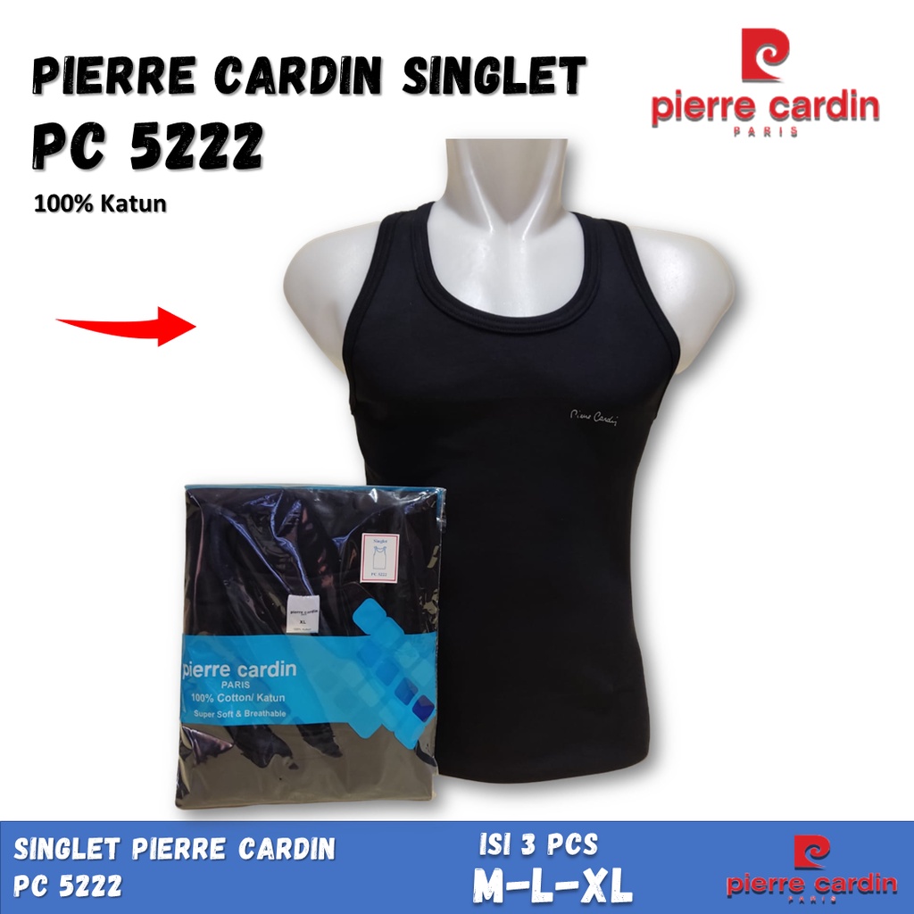 PIERRE CARDIN Kaos Singlet Pria PC 5222 Isi 1 Pcs Hitam