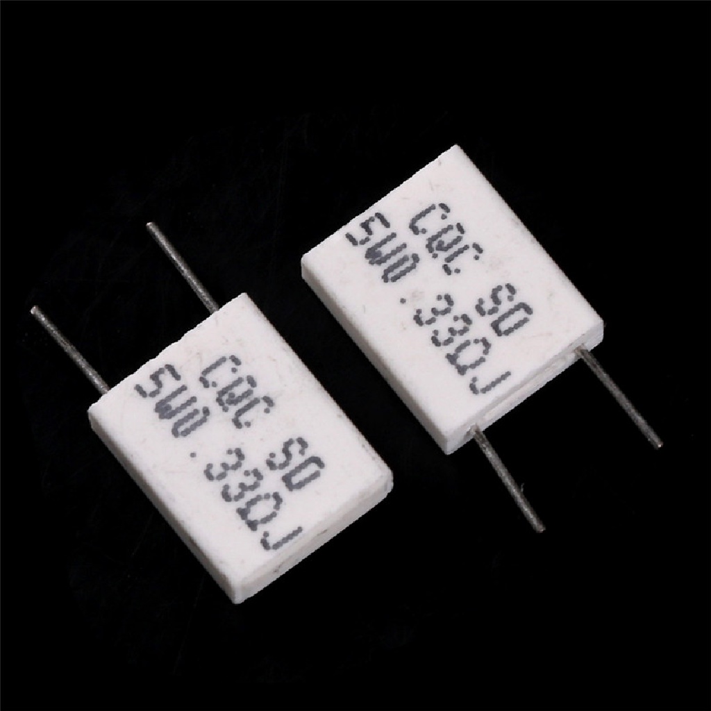 (lsingers1) 10pcs Resistor Semen 5W 0.33Ohm Non-Inductive Keramik BPR56 / CQC