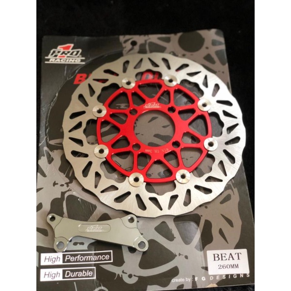 disc brake piringan cakram depan moto1 moto 1 pro1 pro 1 260mm 300mm jupiter mx king vario beat  mio jupiter f1zr nouvo jupiter mx king rx king-Merah