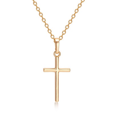 Candy Jewelry Fashion Cross Necklace Alloy Silver Gold Plated Criss Pendant Necklaces for Women