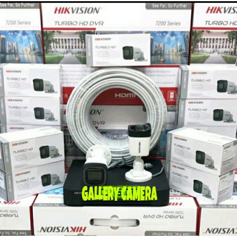 PAKET CCTV HIKVISION 4 CHANNEL 2 KAMERA OUTDOOR KOMPLIT