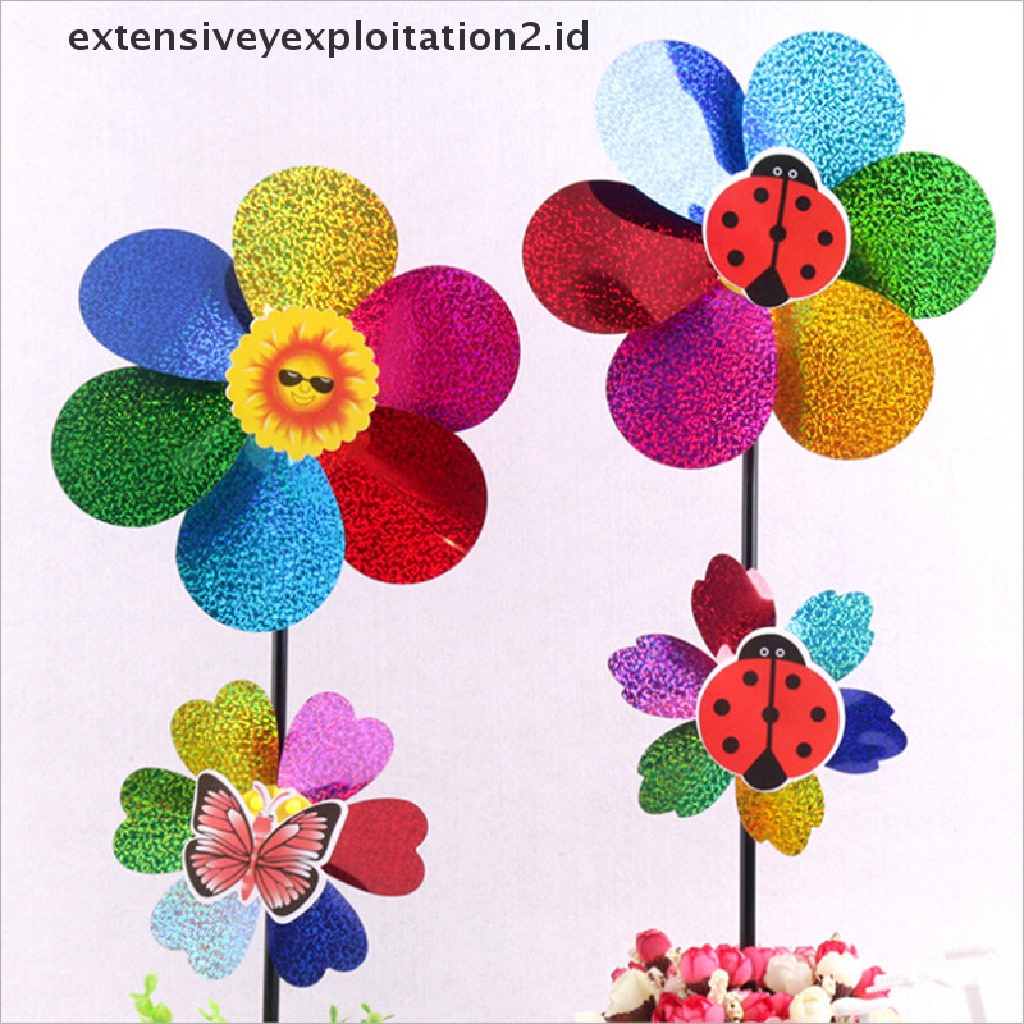 (Hotter) Colorful Sequin Windmill Hand Spinner Mainan Anak Dekorasi Taman Rumah