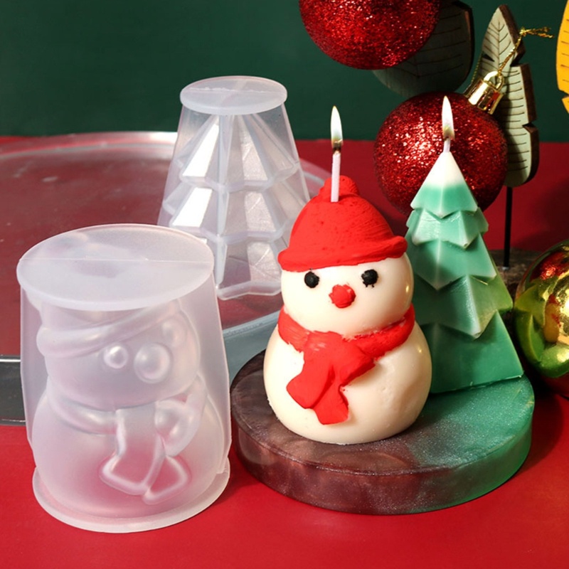 Cetakan Fondant / Cokelat Bahan Silikon Desain Pohon Natal / Snowman Untuk Dekorasi Meja