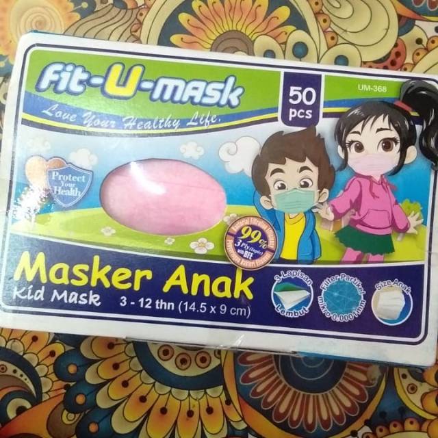 Masker anak anak u mask masker BFE 99 % umask 3 ply grade A isi 50pcs