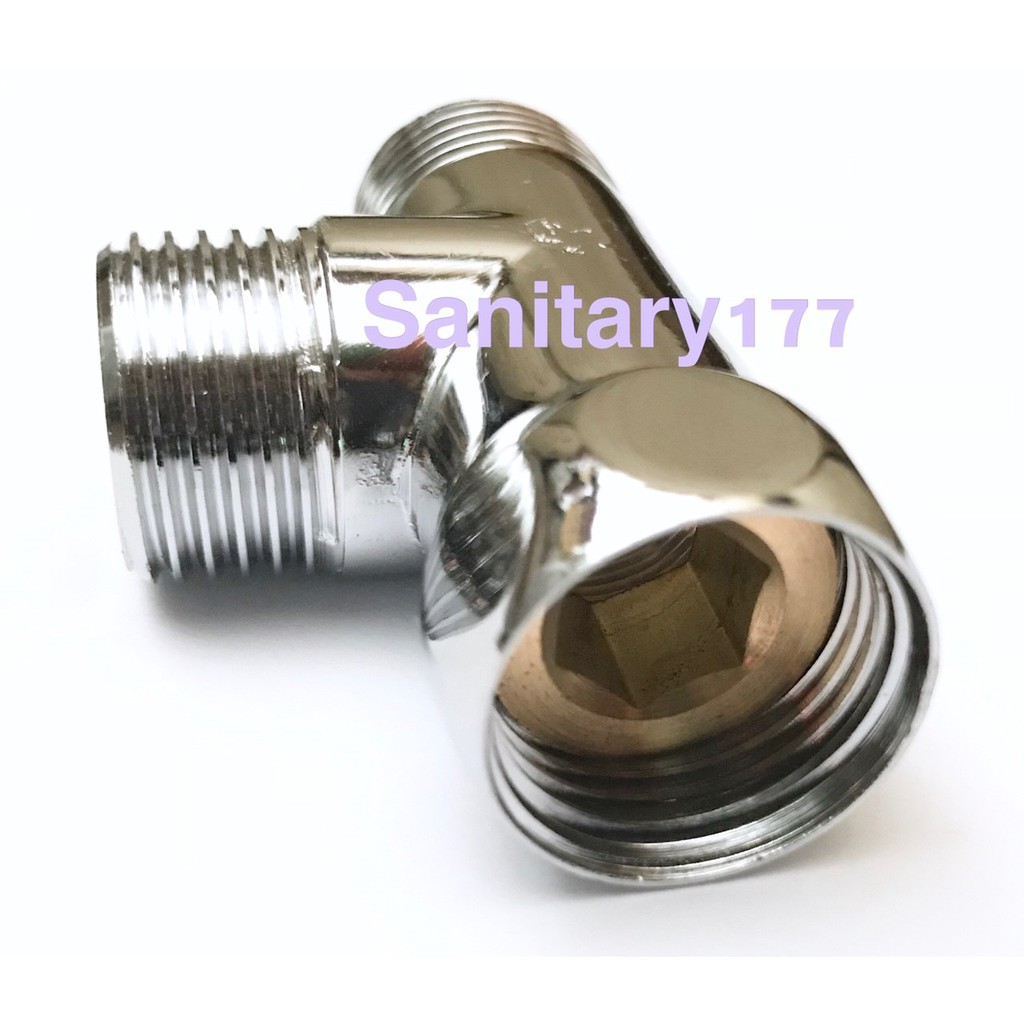 Nepel T kuningan 406- nepel tee kran T fitting mur sambungan kran ring mur 1/2 inch shower brass tee /X51