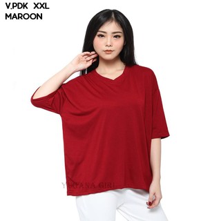 YUGANA Baju  Wanita Kaos  Jumbo  Wanita T Shirt Basic VNeck 