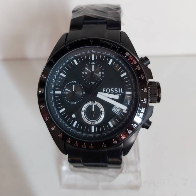 Jam tangan pria fossil ch-2601 full black original FOSSIL CH-2601 ORIGINAL RANTAI HITAM CHRONO