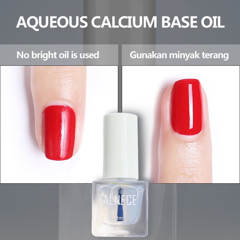 ALNECE Cat Kuku Muslim Halal Cat Kuku Dasar Transparan Peel-off Dapat Digunakan untuk Shalat  8ml