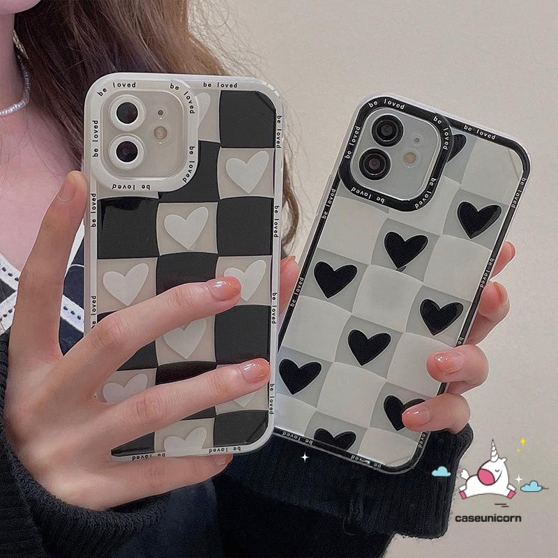 Soft Checkerboard Case Samsung A14 A04s A04E A04 A03s A53 A33 A22 A11 A13 A10s A30s A03 A02 A10 A21s A23 A73 A02s A12 A20 A30 A03 A51 A71 A20s A32 A52 A50s Sarung Couple Cinta Hati