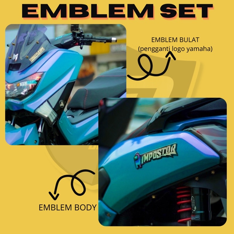 EMBLEM CUSTOM SET FOR NMAX , LEXI , XMAX , AEROX , DLL