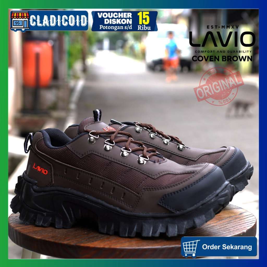 SEPATU SAFETY PRIA UJUNG BESI BIG SIZE JUMBO 44-46 KERJA LAPANGAN PROYEK OUTDOOR BERKENDARA LAVIO COVEN