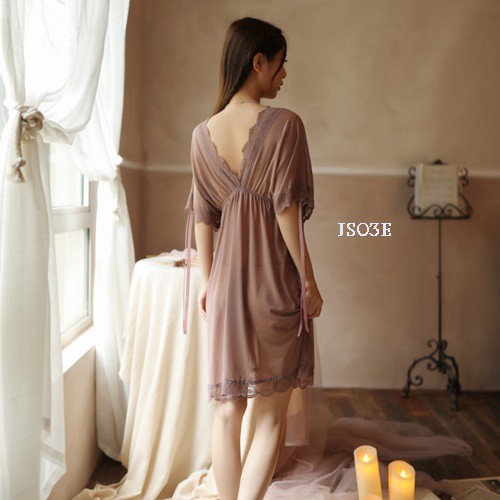 [READY GOJEK] BAJU TIDUR JUMBO GAUN MALAM LINGERIE BIG SIZE NUDE FIT TO XXL JS03E