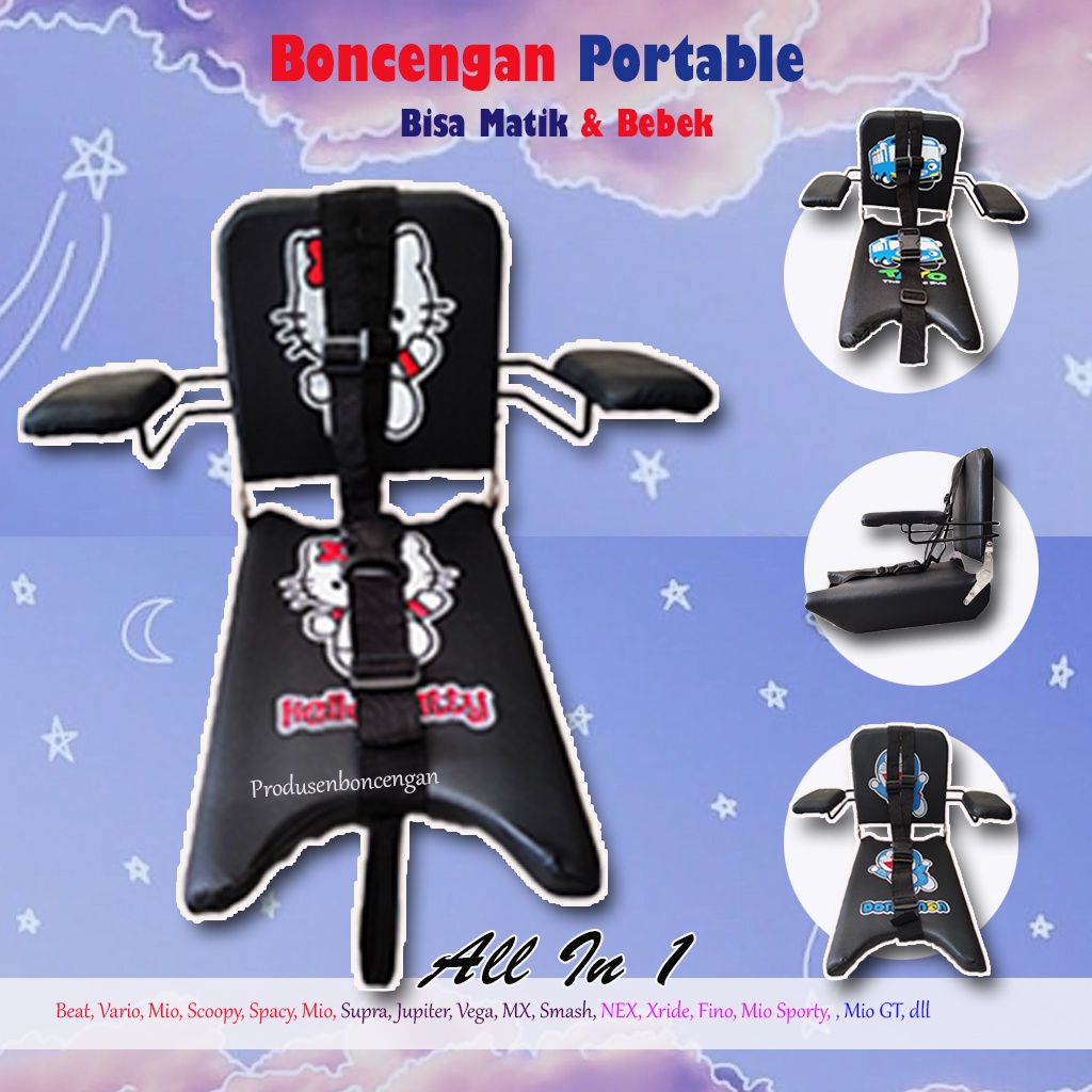 Jok Boncengan Motor Portable Multifungsi Vario Beat Jupiter 2in1