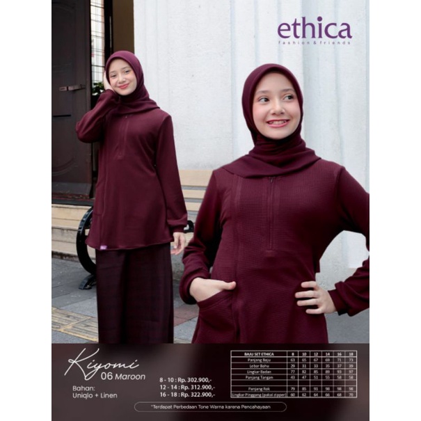 ETHICA KIYOMI 06 MAROON DAN MUSTARD SETELAN ANAK ROK