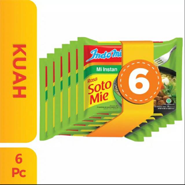 

Indomie rasa soto 6bungkus x 85gram