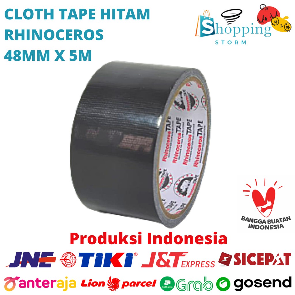 

Cloth Tape RHINOCEROS TAPE Lakban Kain Lakban Jilid Selotip Kain Isolasi Kain 48m x 5 meter