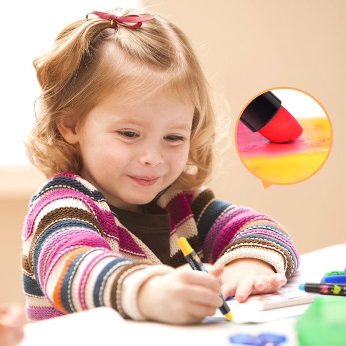 

(PERALATAN MENGGAMBAR) JAR MELO SILKY WASHABLE CRAYONS 24 COLORS/ BABY ROO CRAYON ANAK COD