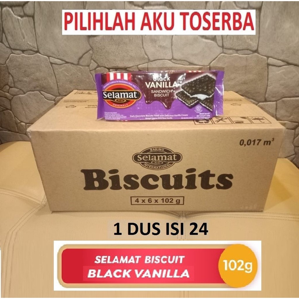 Selamat Biscuit BLACK VANILLA 102 g - (HARGA 1 DUS ISI 24)