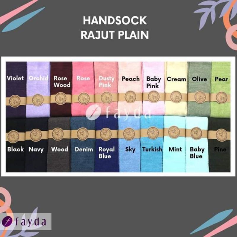 Handsock Rajut Plain Fayda