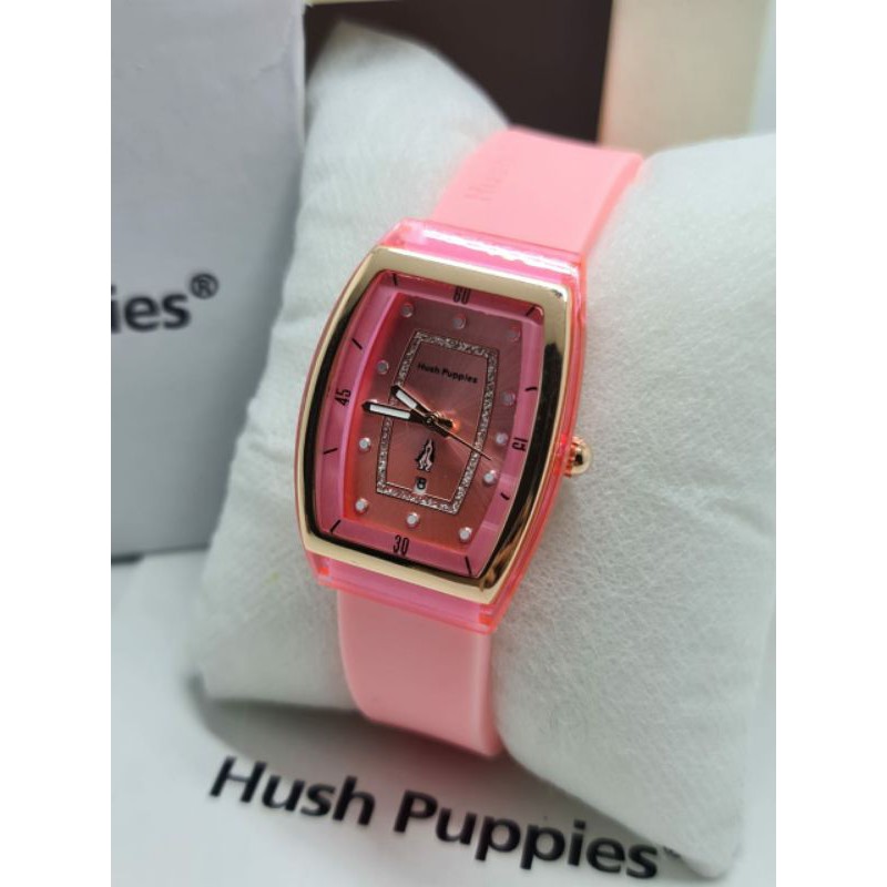 HUSH PUPPIES FREE BOX ORI JAM TANGAN WANITA TALI RUBBER TGL AKTIF