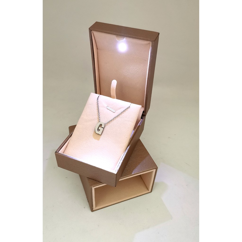 Kotak Liontin Berlapis / Pendant Box dengan Lampu LED Tempat Perhiasan Jewelry Murah Cocok Untuk Gift / Hadiah, Lamaran, Mahar Pernikahan, Hantaran Tunangan, Seserahan Pernikahan