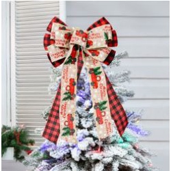 Hiasan Natal Top Star 40 CM Bintang Pita Pucuk Pohon Ornamen Dekorasi Aksesoris Christmas