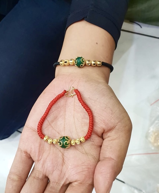 Gelang tangan wanita gelang tali ethink kombinasi lapis emas